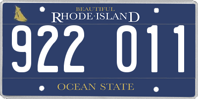 RI license plate 922011