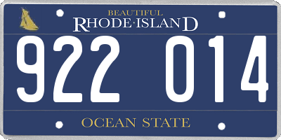 RI license plate 922014