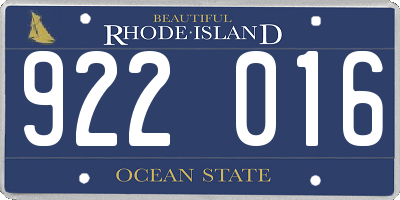 RI license plate 922016