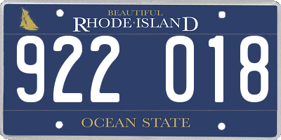 RI license plate 922018