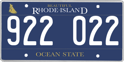 RI license plate 922022