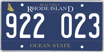 RI license plate 922023