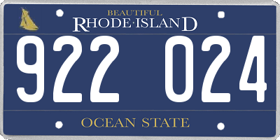 RI license plate 922024