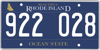 RI license plate 922028