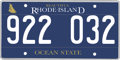 RI license plate 922032