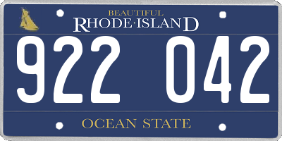 RI license plate 922042
