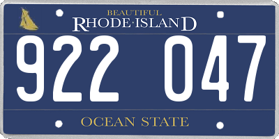 RI license plate 922047