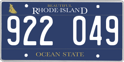 RI license plate 922049
