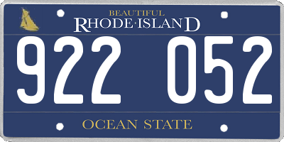 RI license plate 922052