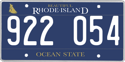 RI license plate 922054