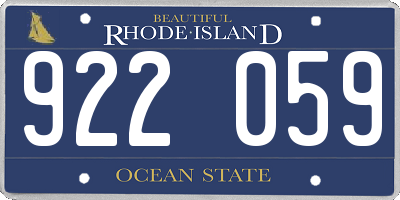 RI license plate 922059