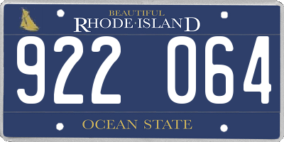 RI license plate 922064