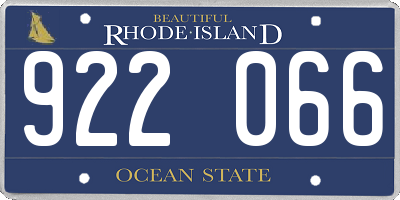 RI license plate 922066