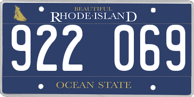 RI license plate 922069