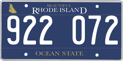 RI license plate 922072