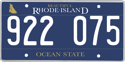 RI license plate 922075