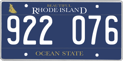 RI license plate 922076