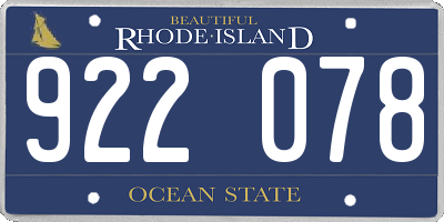 RI license plate 922078