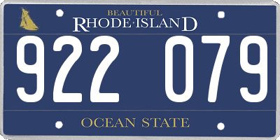 RI license plate 922079