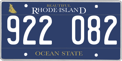 RI license plate 922082