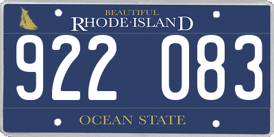 RI license plate 922083