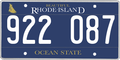 RI license plate 922087