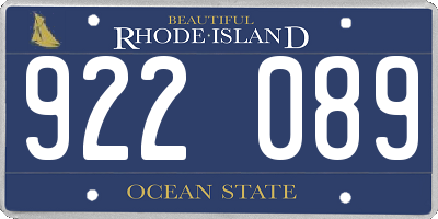 RI license plate 922089