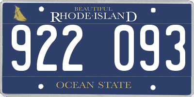 RI license plate 922093