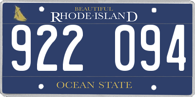 RI license plate 922094