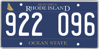 RI license plate 922096