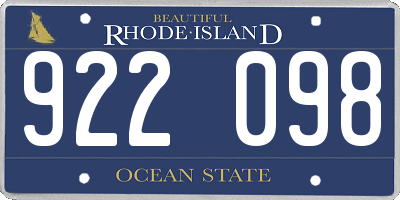 RI license plate 922098