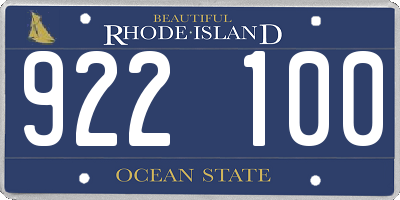 RI license plate 922100