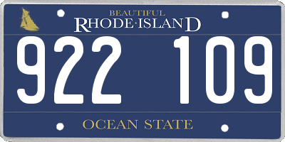 RI license plate 922109