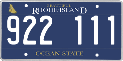 RI license plate 922111