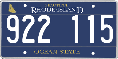 RI license plate 922115