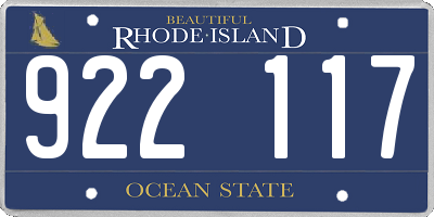 RI license plate 922117