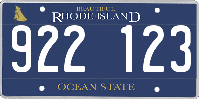 RI license plate 922123