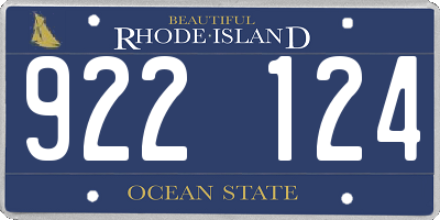 RI license plate 922124