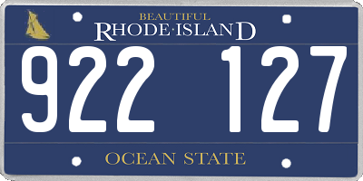 RI license plate 922127