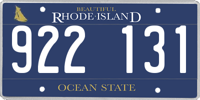 RI license plate 922131
