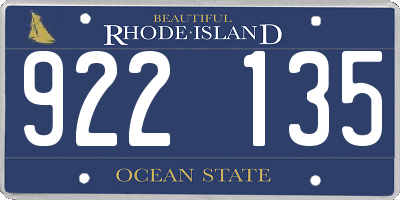 RI license plate 922135