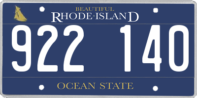 RI license plate 922140