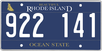 RI license plate 922141