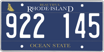 RI license plate 922145