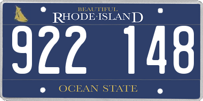 RI license plate 922148