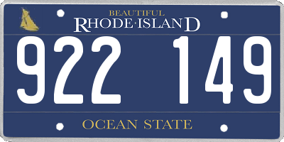 RI license plate 922149