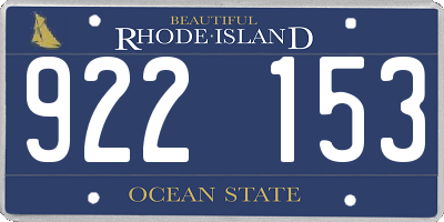 RI license plate 922153