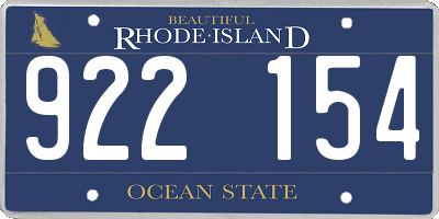 RI license plate 922154