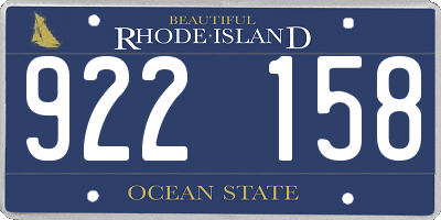 RI license plate 922158