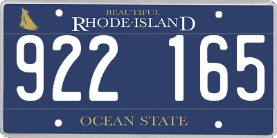 RI license plate 922165